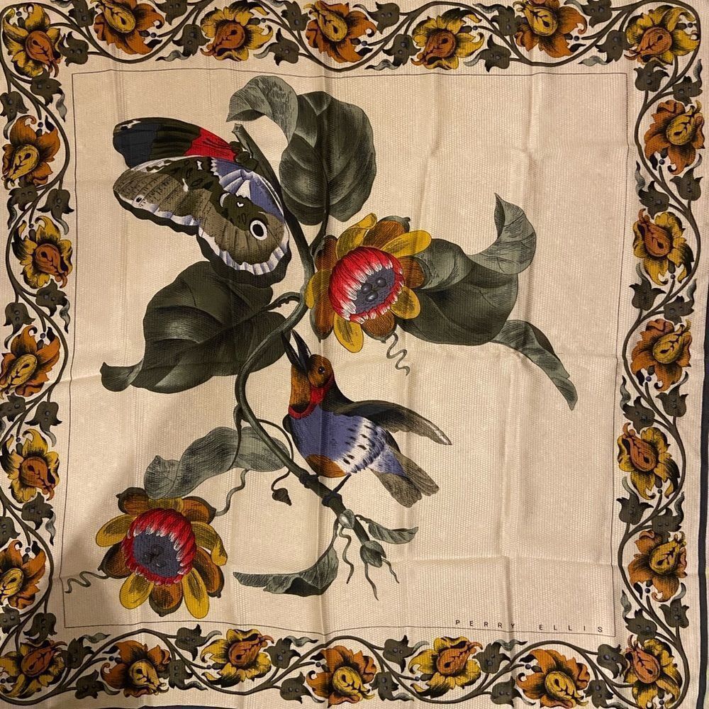 Perry Ellis Vintage Silk Scarf